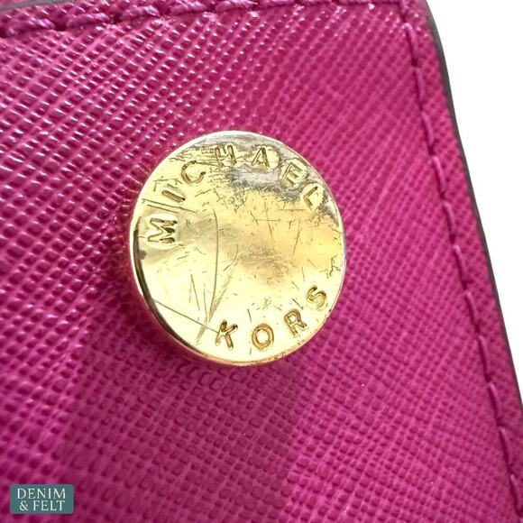 Michael Kors Selma Large Saffiano Leather Satchel Tote Bag Fuchsia Pink - Picture 11 of 14